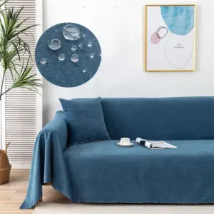 Vanntett sofa kaste teppe dekker med jacquard kant