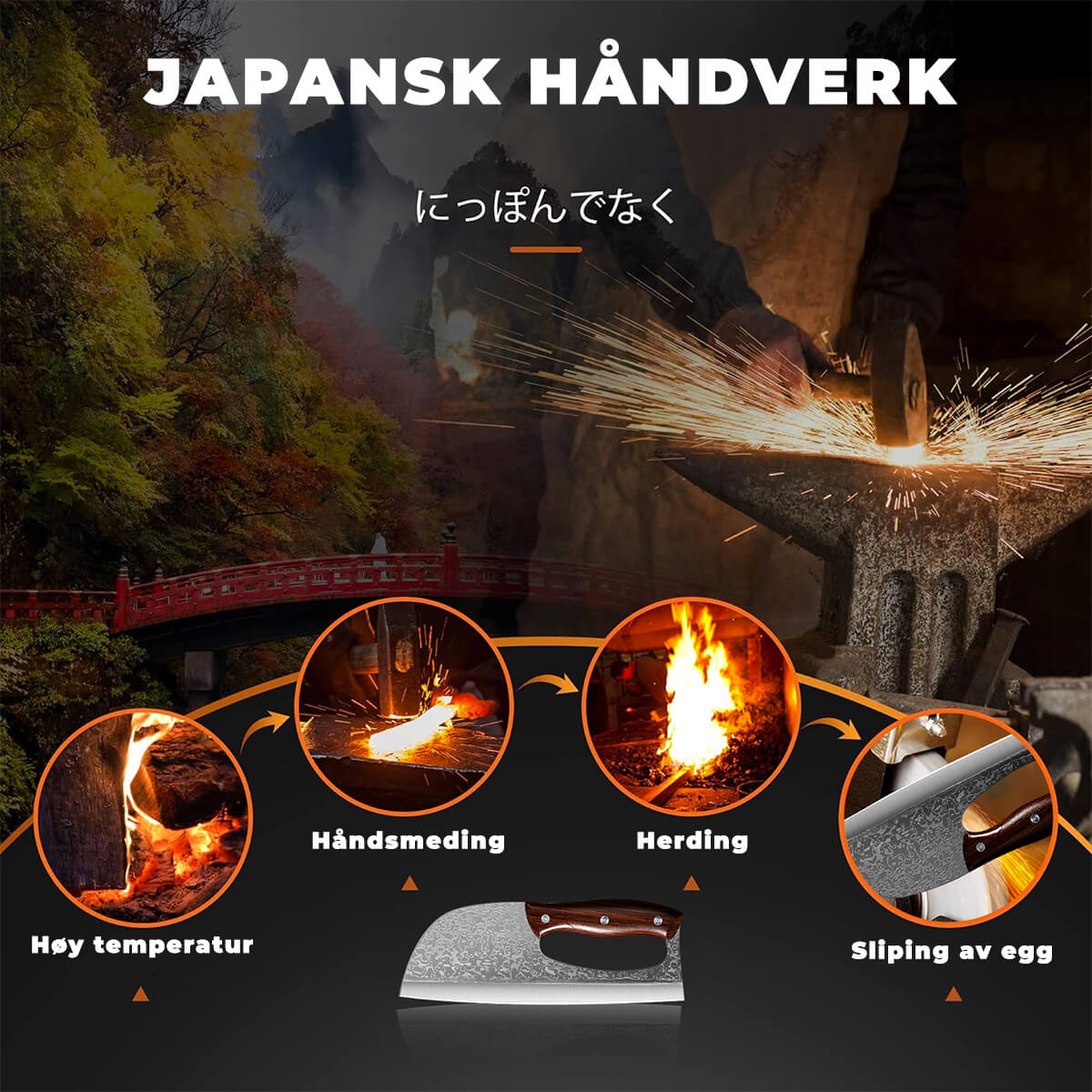 Multifunksjonell japansk kokkekniv - Bilde 3