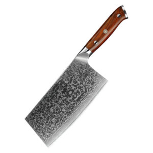 7-tommers Damaskus Cleaver Knife Rosewood-serien