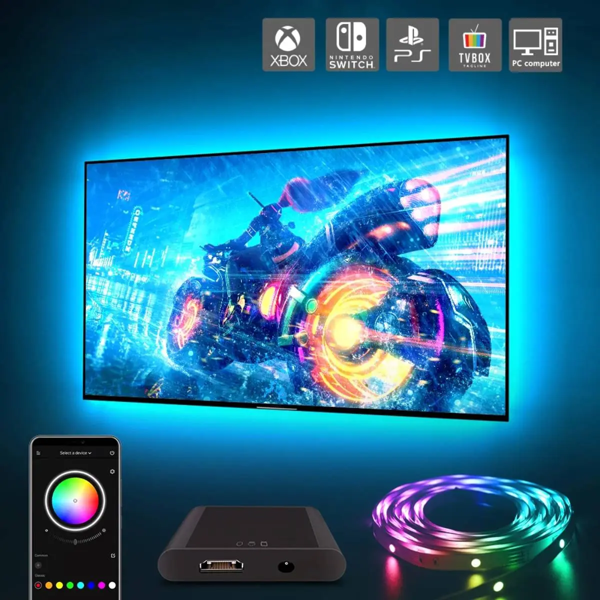Omgivende Sync LED Lys 5m - Bilde 3