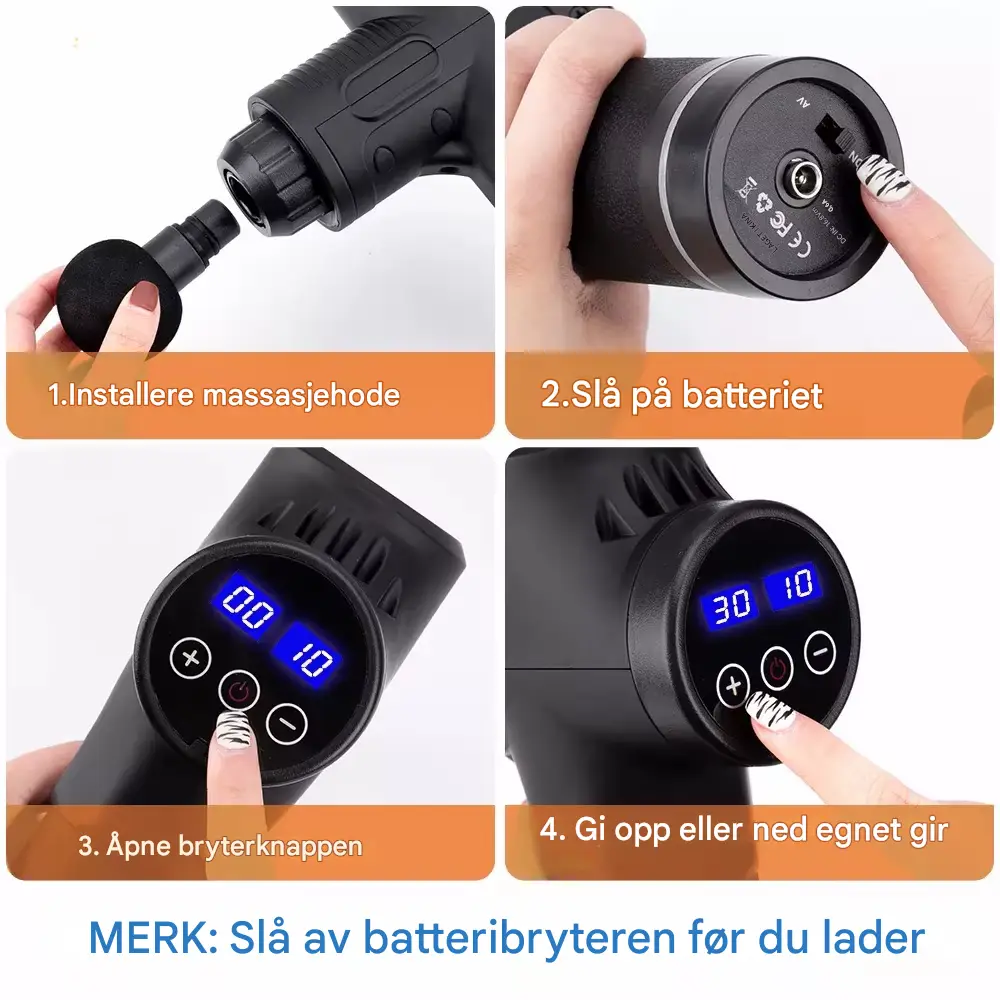 Massasjepistol for Dypvevsmassasje – Effektiv Muskelrestitusjon - Bilde 6